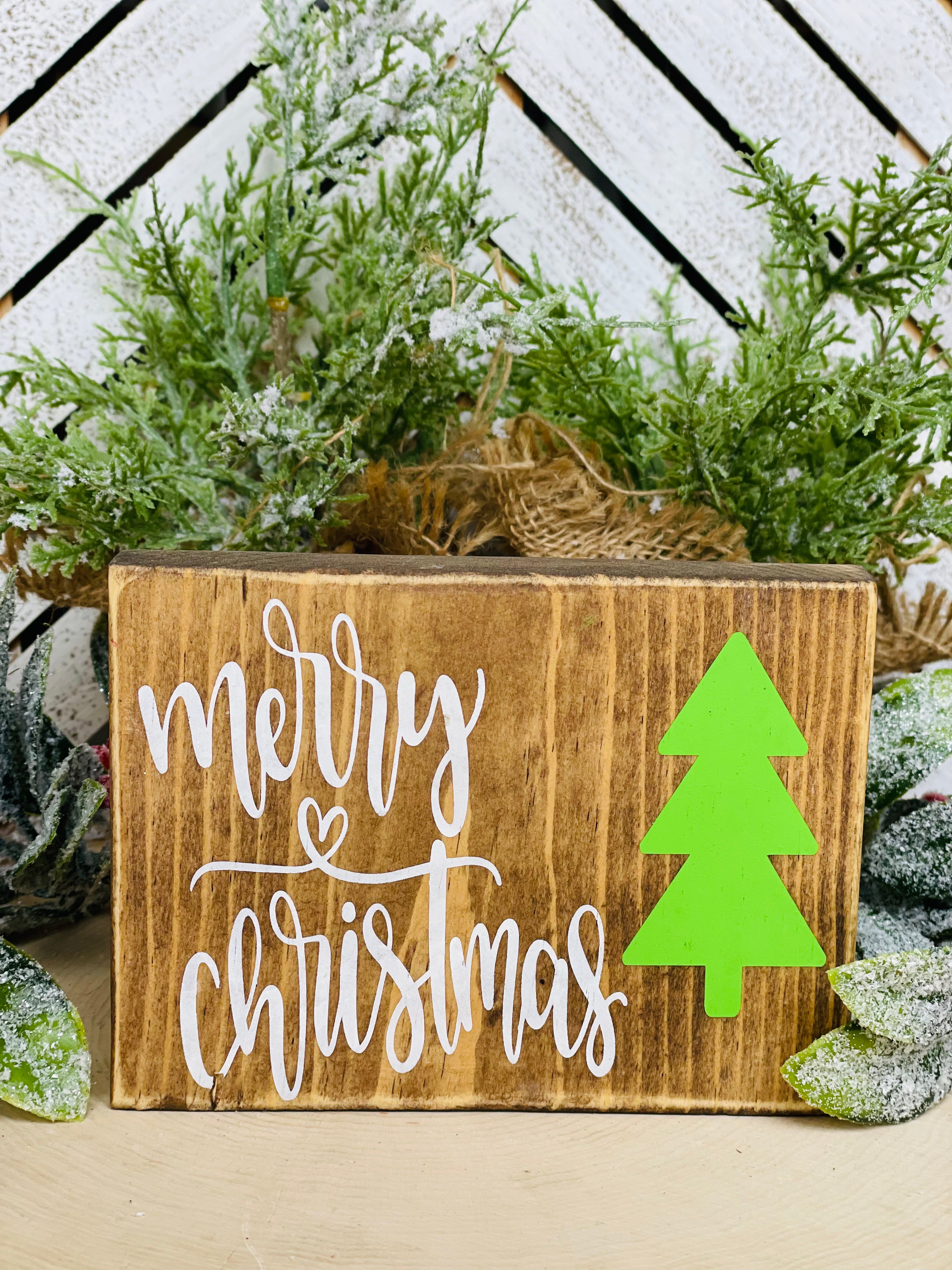 Merry Christmas wood sign