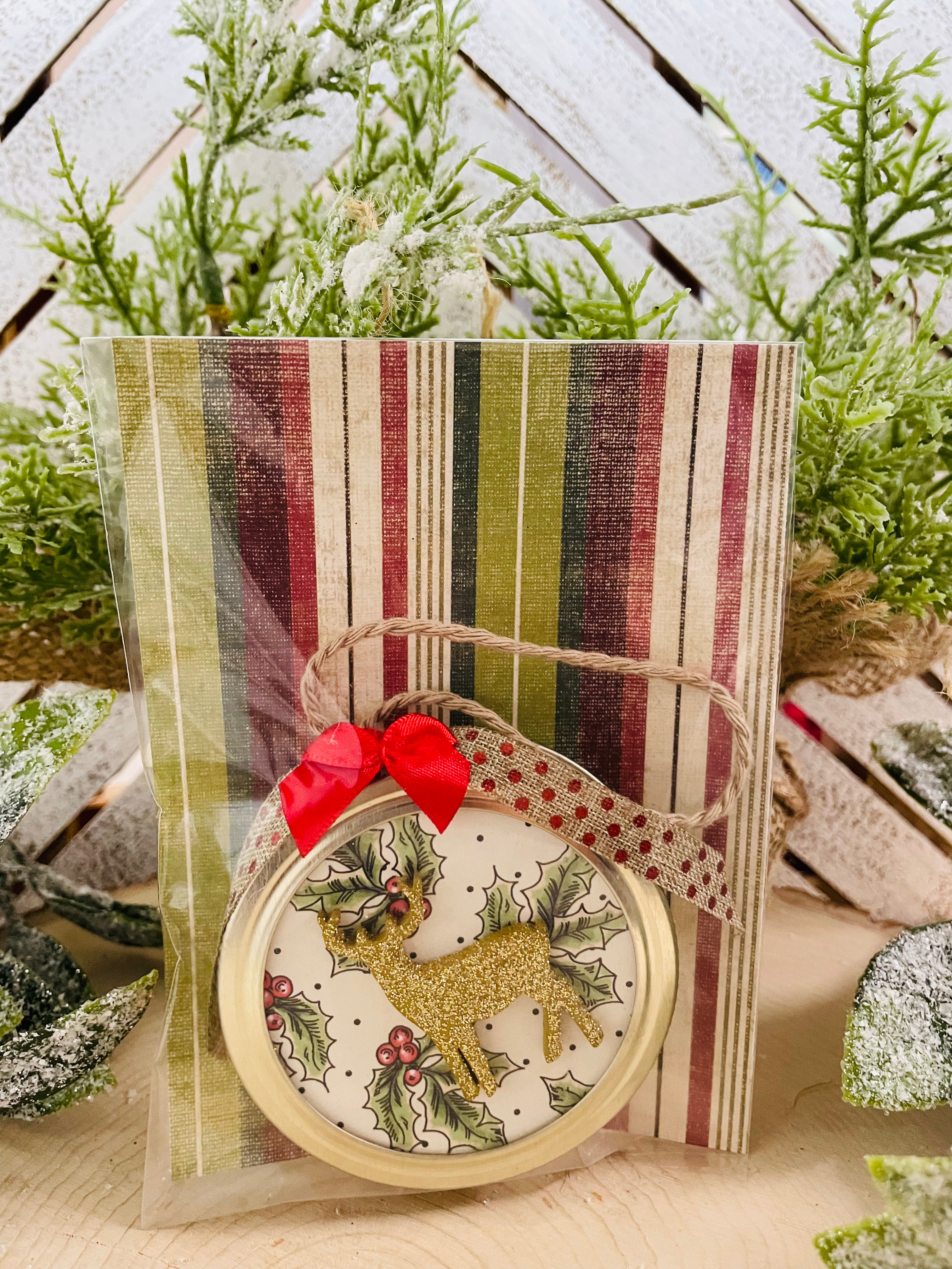 Canning lid Christmas ornament